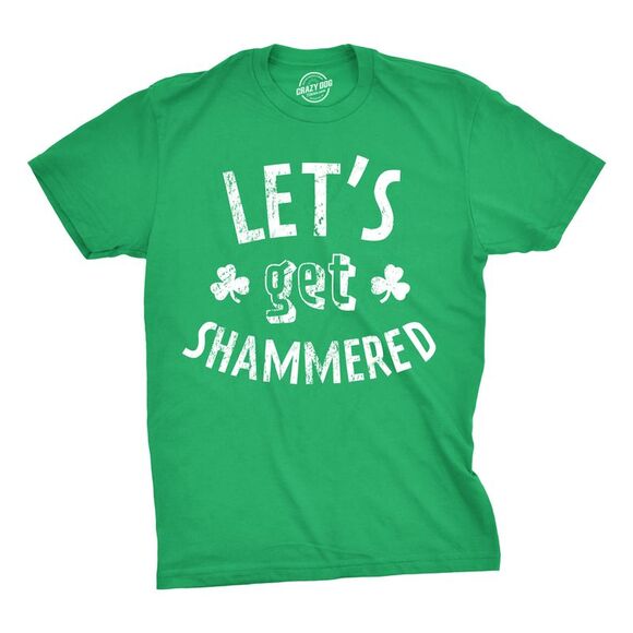 Mens Shammered T Shirt St Funny Saint Patricks Day Green Drinking Tee for Guys - Picture 1 of 5